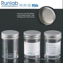 FDA Registered and Ce Approved 60ml Sample Containers with Metal Cap